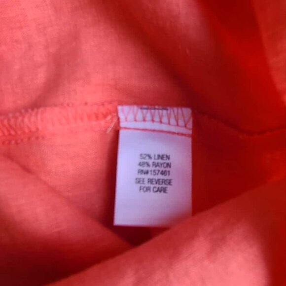 Dana Buchman Peach Linen Sleeveless Button Down Blouse size Medium - Picture 3 of 6
